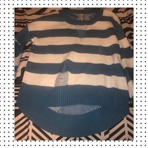 Tjmaxx blue and white striped sweater
